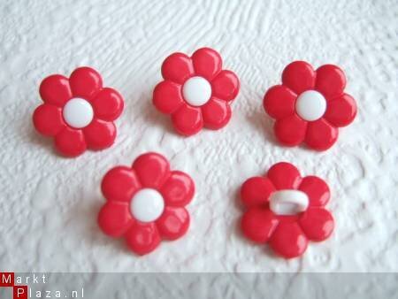 Bloemen knoopje ~ 14 mm ~ Rood - 2