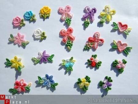 6 Lieve bloemen poppen knoopjes ~ 7 mm - 3