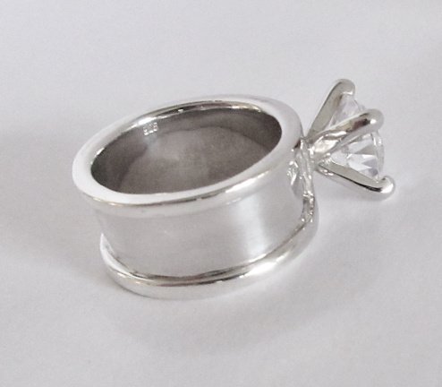 NIEUW Zilveren BANDRING met 1 zirkonia INCLUSIEF VERZENDEN! - Afbeelding 2