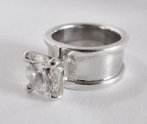 NIEUW Zilveren BANDRING met 1 zirkonia INCLUSIEF VERZENDEN! - Afbeelding 3