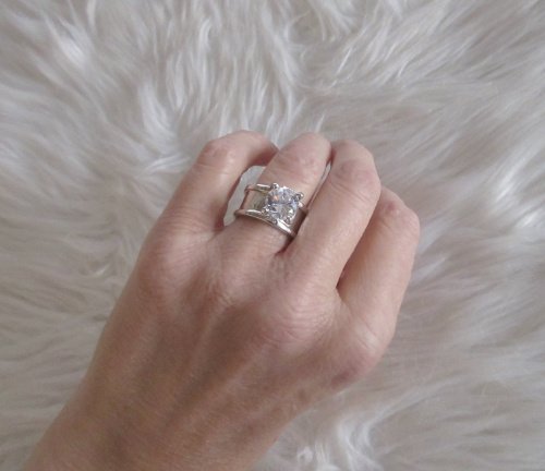 NIEUW Zilveren BANDRING met 1 zirkonia INCLUSIEF VERZENDEN! - Afbeelding 6