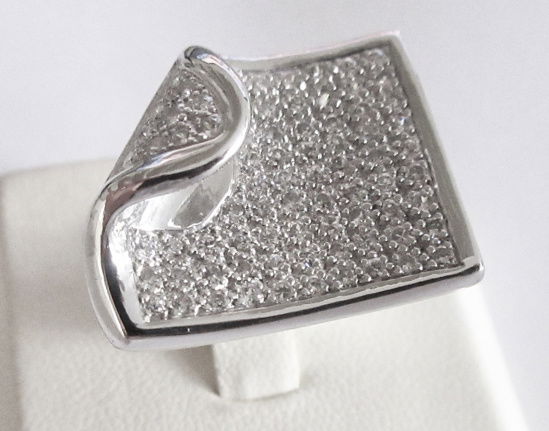 NIEUW Zilveren RING hoekje, zirkonia's INCLUSIEF VERZENDEN! - Afbeelding 3