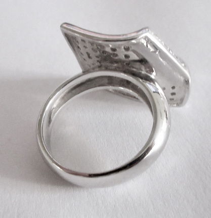 NIEUW Zilveren RING hoekje, zirkonia's INCLUSIEF VERZENDEN! - Afbeelding 4