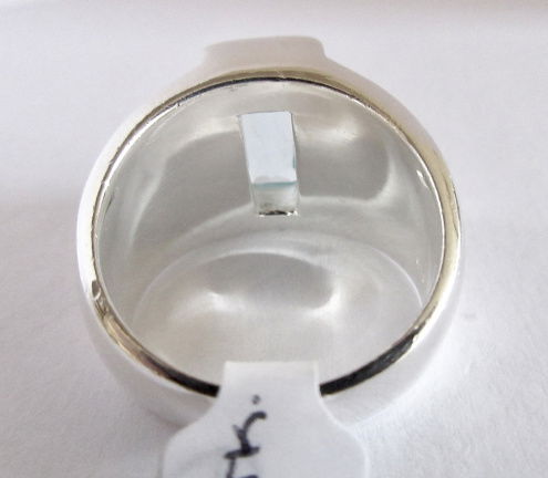 NIEUW Brede zilveren RING li-blauw zirkonia INCLUSIEF VERZENDEN. - Afbeelding 3