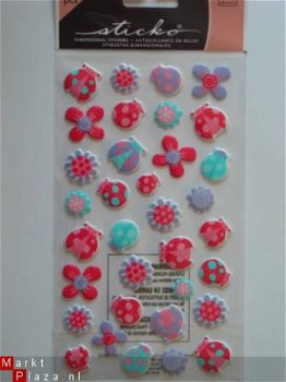 sticko puffy stickers ladybugs - 1