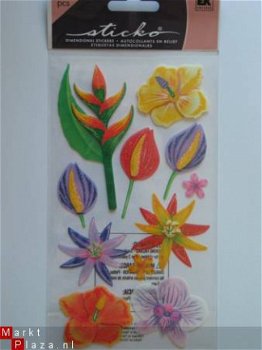 STICKO dimencional tropical flowers - 1