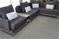 Loungeset lounche set terras tuin zwart wicker nieuw. - 1 - Thumbnail