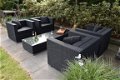 Loungestoel lounche fauteuil set terras tuin zwart wicker nieuw. - 4 - Thumbnail