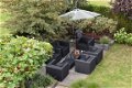 Loungestoel lounche fauteuil zetel set terras tuin zwart wicker nieuw. - 2 - Thumbnail