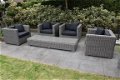 Loungestoel lounche fauteuil zetel set terras tuin grijs wicker nieuw. - 1 - Thumbnail