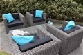 Loungestoel lounche fauteuil zetel set terras tuin grijs wicker nieuw. - 4 - Thumbnail