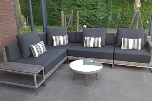 Loungeset lounche set terras tuin grijs wicker nieuw. - 1