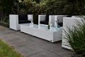 Loungestoel lounche fauteuil set terras tuin wit wicker nieuw. - 5 - Thumbnail