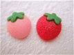 Aardbeien flatback met glinster ~ 18 mm ~ Rood - 2 - Thumbnail