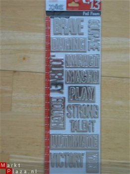 colorbok foil foam phrases silver - 1