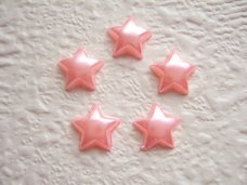 Kleine parelmoer sterretjes flatback ~ 10 mm ~ Zalm roze