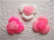 Mooie roos bloemen flatback ~ 17 mm ~ Roze - 2 - Thumbnail