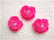 Grote roosjes flatback met strass ~ 2 cm ~ Fuchsia roze - 0 - Thumbnail