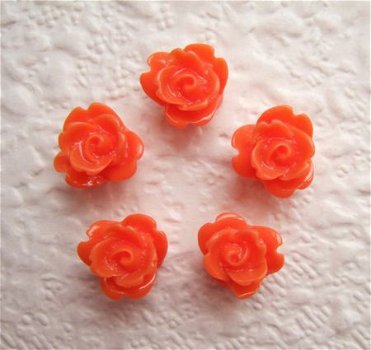 Lieve roosjes flatback ~ 9 mm ~ Oranje - 0