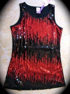 NIEUW feestelijk pailletten jurkje/tuniekje rood maat 116