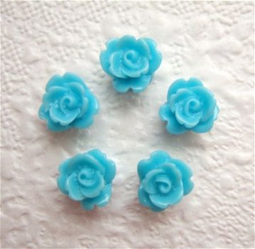 Lieve roosjes flatback ~ 9 mm ~ Blauw - 0