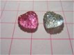 Glinsterende hartjes flatback ~ 12 mm ~ Roze - 3 - Thumbnail