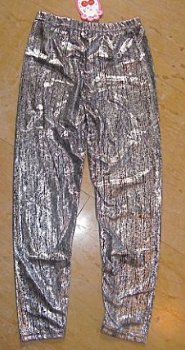 NIEUW feest legging zwart/zilver maat 110/116 - 1