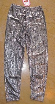 NIEUW feest legging zwart/zilver maat 146/152 - 1