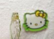 Vlakke heldere Hello Kitty flatback ~ 23 mm ~ Groen - 2 - Thumbnail