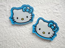 LAATSTE!!!   Vlakke heldere Hello Kitty flatback ~ 23 mm ~ Blauw