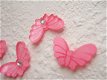 Roze glinster vlindertje met strass 
