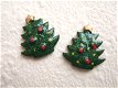 Mooie kerstboom flatback ~ Groen / goud ~ 21 mm - 1 - Thumbnail