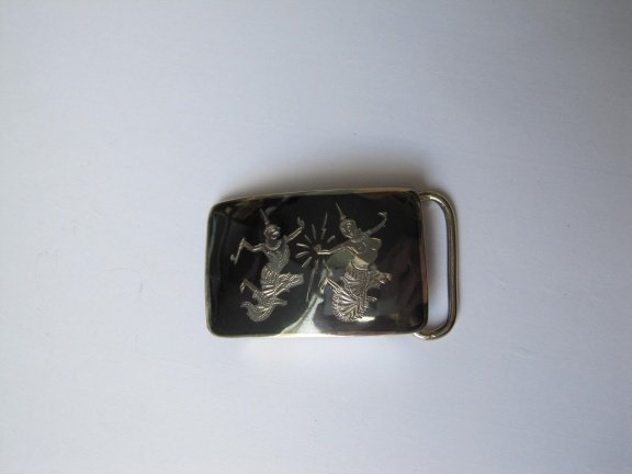 Zilveren Siam gesp met twee dansers 4.1x2.6 cm - Afbeelding 5