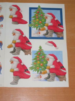 3D knipvel (A4) --- KERST --- MIREILLE / X236 --- KERSTMAN bij de KERSTBOOM - 3