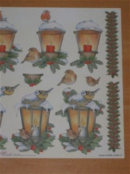 3D knipvel (A4) --- KERST --- MIREILLE / X192 --- VOGELS / VOGELTJES - 3