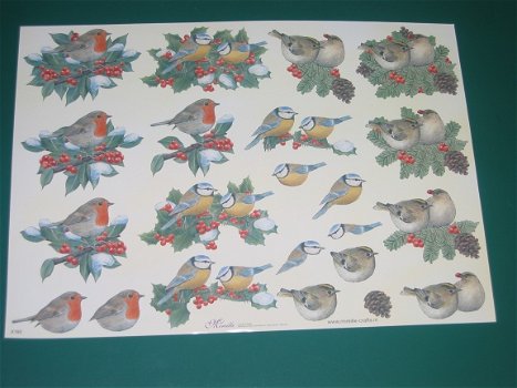 3D knipvel (A4) --- KERST --- MIREILLE / X180 --- VOGELS / VOGELTJES - 1