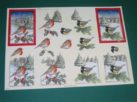 3D knipvel (A4) --- KERST --- MIREILLE / X134 --- VOGEL / VOGELTJES - 0