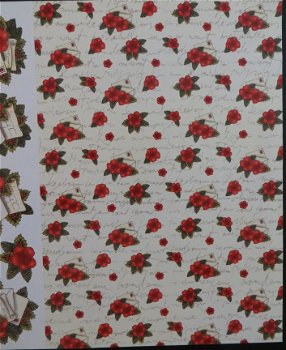 3D knipvel (A4) --- KERST --- MIREILLE / X120 --- KERSTBLOEMEN met een BRIEF (combi knipvel) - 3