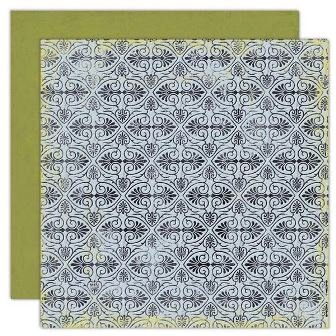 SALE NIEUW vel dubbelzijdig scrappapier Bohemia Medallion / Dark Green van MME / My Mind's Eye - 1