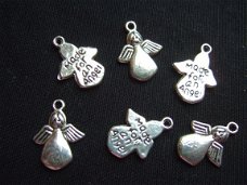 Tibetaans zilveren "Made for an Angel" hangertjes/ bedel