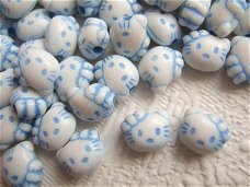 Kleine Hello Kitty kraal ~ 10 mm ~ Blauw