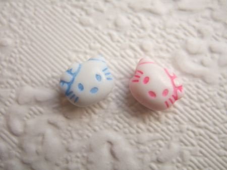Kleine Hello Kitty kraal ~ 10 mm ~ Blauw - 2