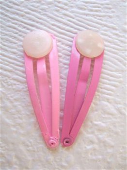 4 cm ~ Haarclip met pad ~ Roze - 2