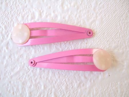 4 cm ~ Haarclip met pad ~ Donker roze - 0