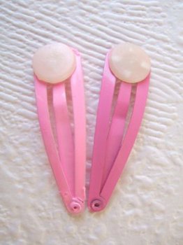 4 cm ~ Haarclip met pad ~ Donker roze - 2