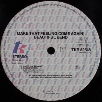 Beautiful Bend ‎– Make That Feeling Come Again! Electronic/Disco -NM review vinyl LP 1978 - 2