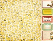 SALE NIEUW vel dubbelzijdig scrappapier Lemon Slice Nan's Favourites van Kaisercraft