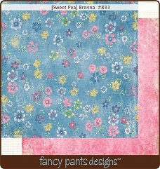 SALE NIEUW vel dubbelzijdig scrappapier Sweet Pea Brenna van Fancy Pants.