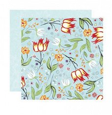 SALE NIEUW vel dubbelzijdig scrappapier Paradise Flowers van GCD Studios.