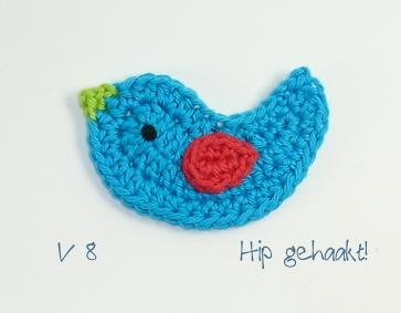 Hip gehaakt! gehaakte applicatie: vogeltje! - Afbeelding 2